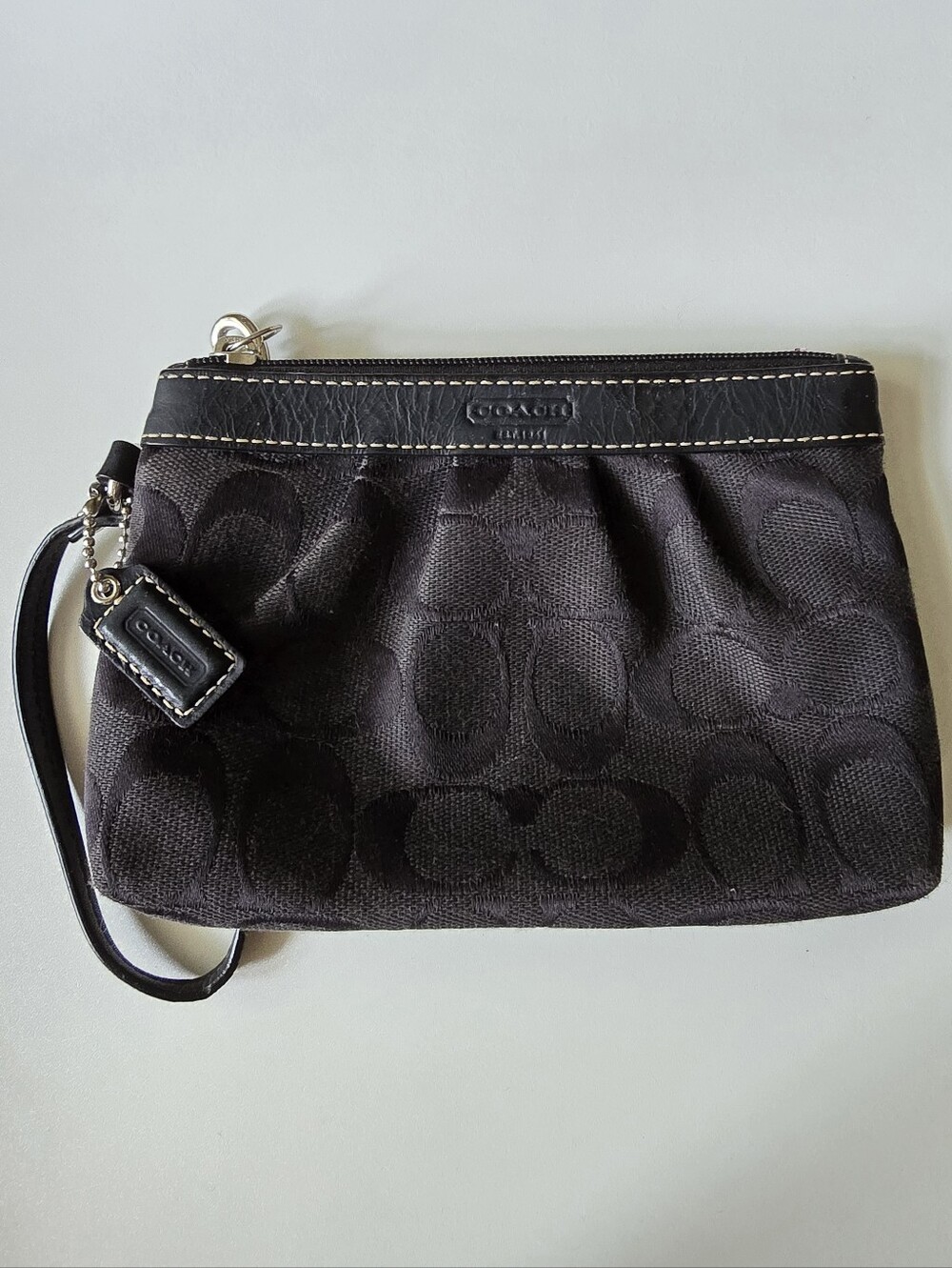 Coach canvas zip wristlet